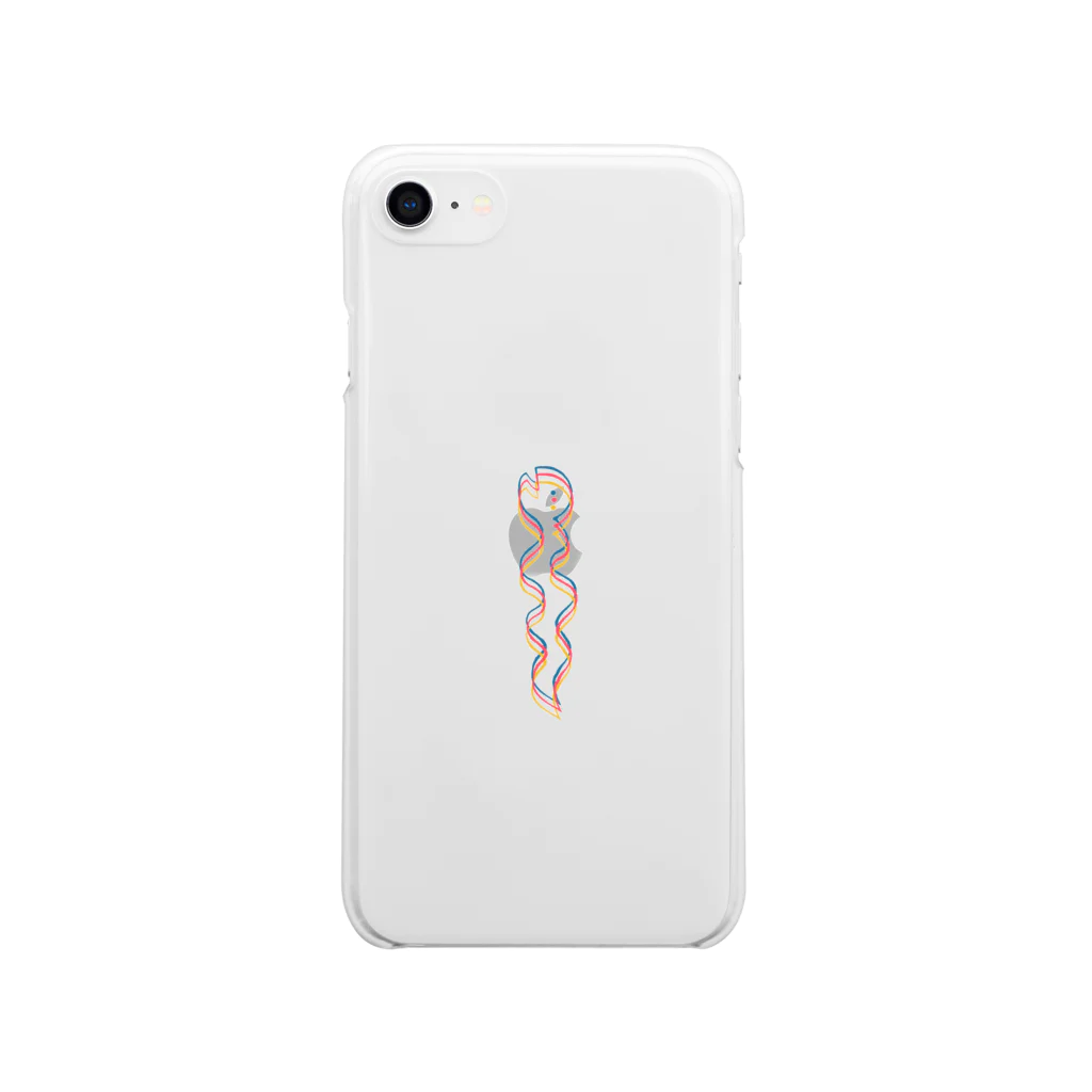 ずる『手描きイラスト』の何も考えていない蛇 Soft Clear Smartphone Case