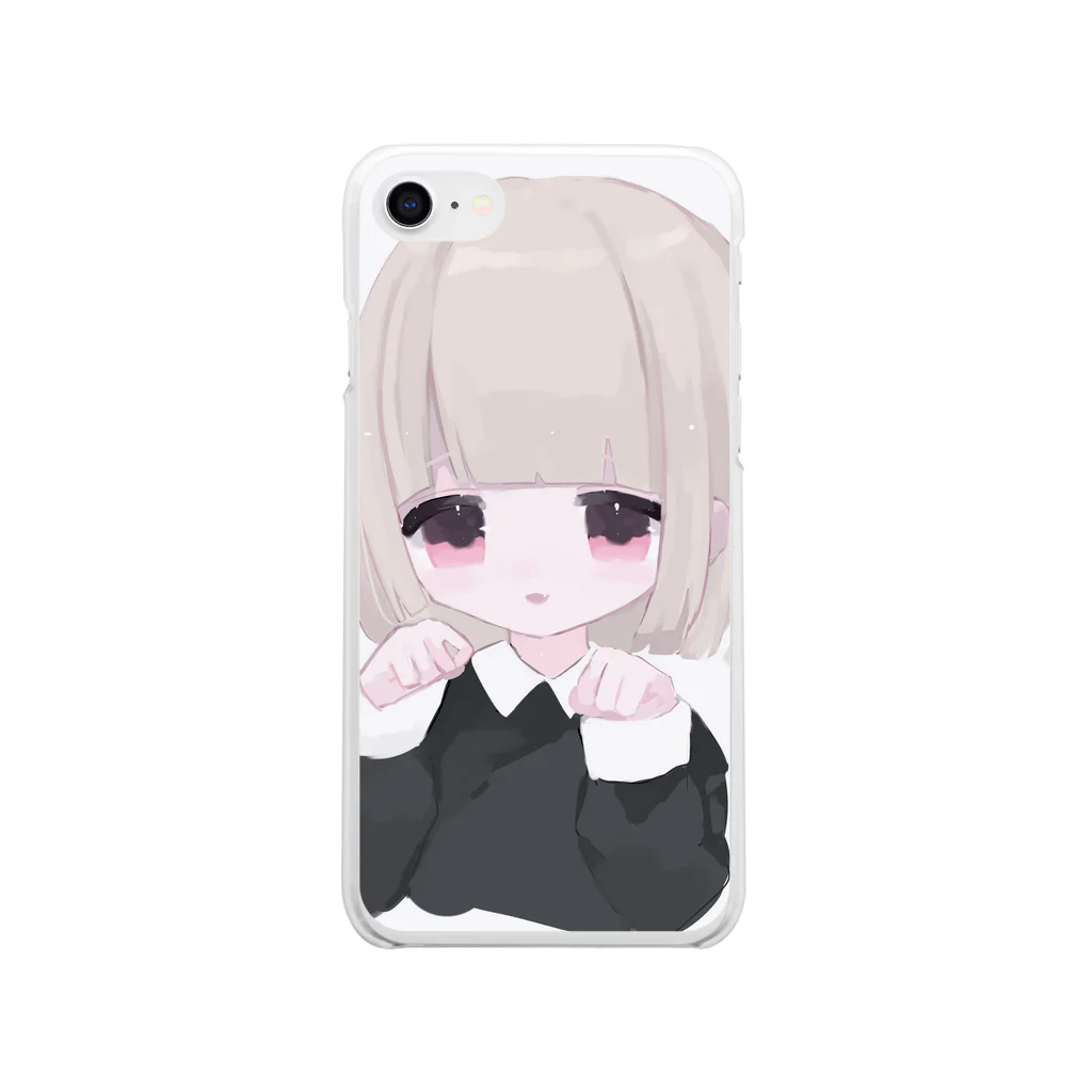 南無のねこのぽーず Soft Clear Smartphone Case