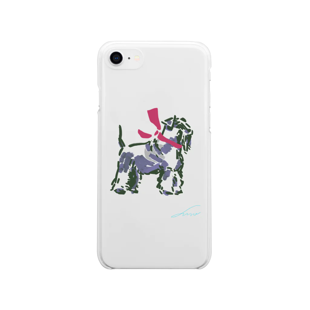 F U U R Oの【schnauzer】 Soft Clear Smartphone Case