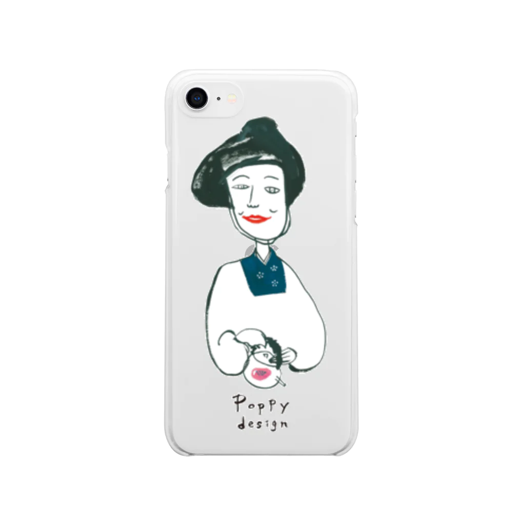 ひなげし商店のはんなりポピーさん Soft Clear Smartphone Case