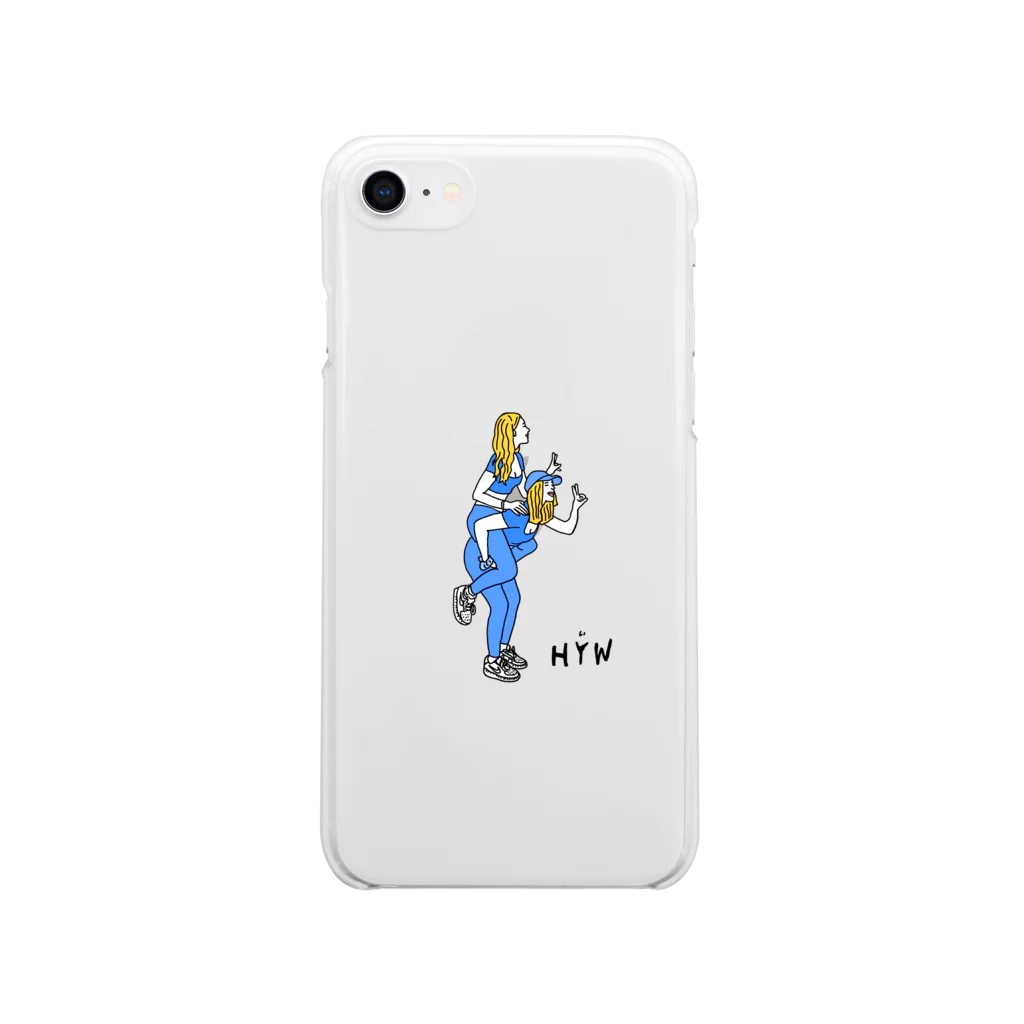 How’s Your Weekend?®︎のHYW Blue girl Soft Clear Smartphone Case