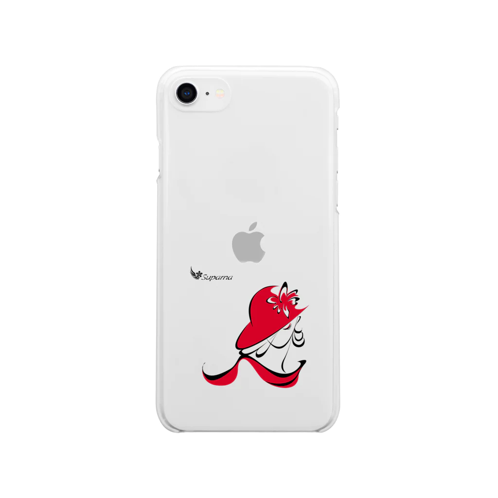 suparnaの赤い女 Soft Clear Smartphone Case