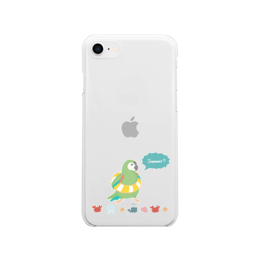 mekeさんのサマーインコ（ヒメコンゴウ） Soft Clear Smartphone Case