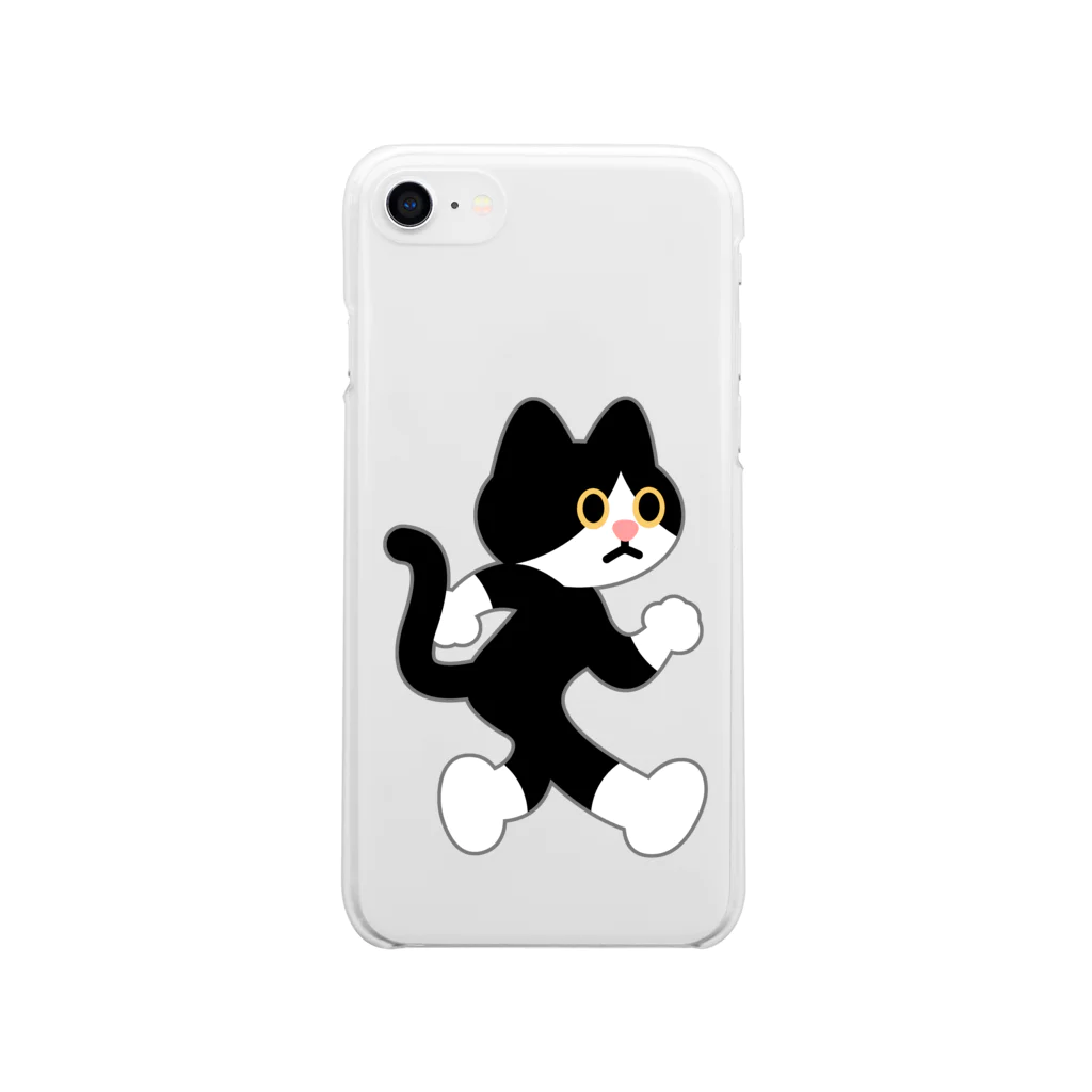 嶌星堂の飛び出し坊や猫 Soft Clear Smartphone Case