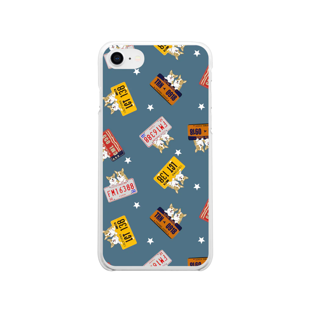 Saori  BTのcorgi US license plates Soft Clear Smartphone Case