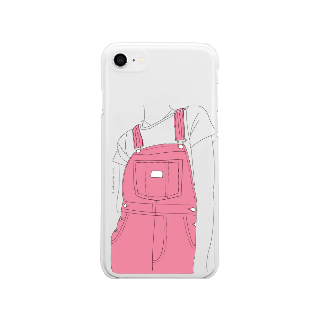 Charging by 4yakaのサロペット(ピンク) Soft Clear Smartphone Case