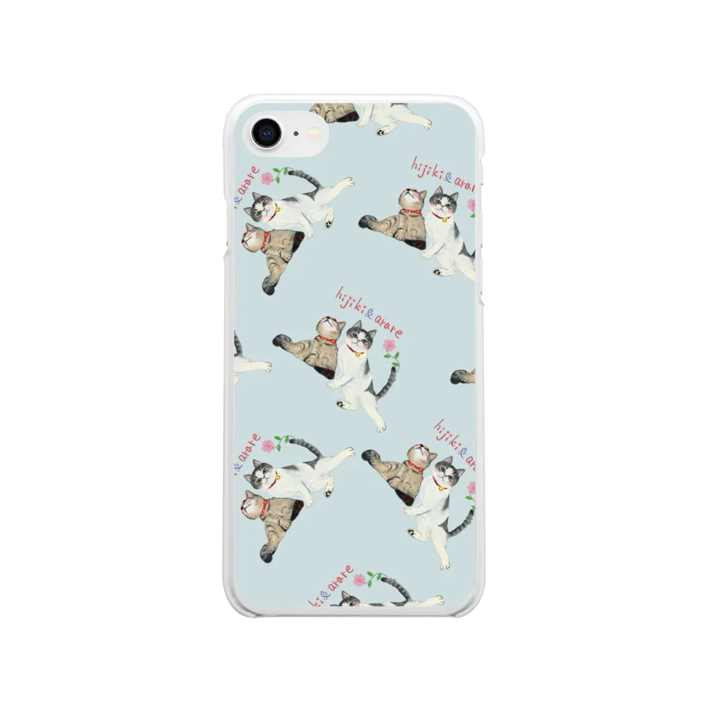 catpainter_moeのほこにゃんシリーズ（ひじきちゃん&あられちゃん） Soft Clear Smartphone Case