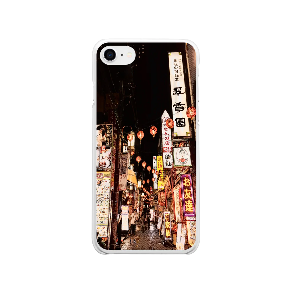 ため息のひらめきのSultry night Chinatown Soft Clear Smartphone Case