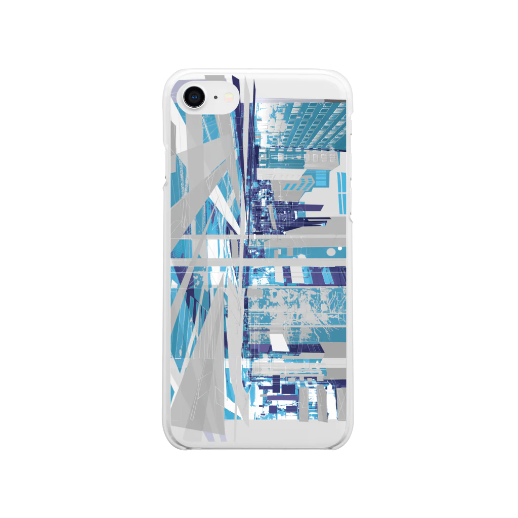 EMK SHOPSITE のstrange city blue Soft Clear Smartphone Case