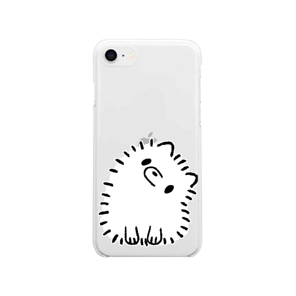 ポメちゃん！！！のこくびをかしげるポメちゃん Soft Clear Smartphone Case