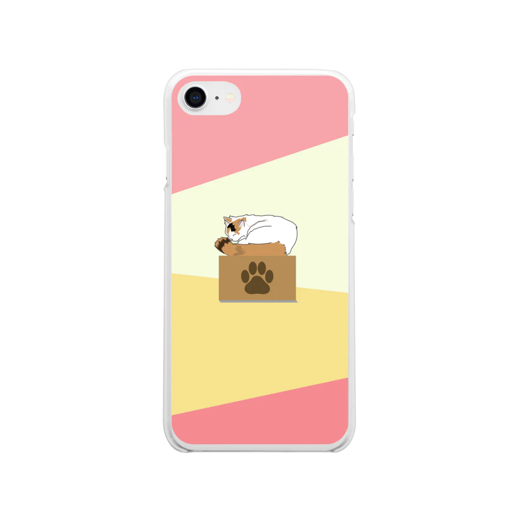 しらたまのおひるねこ　春 Soft Clear Smartphone Case