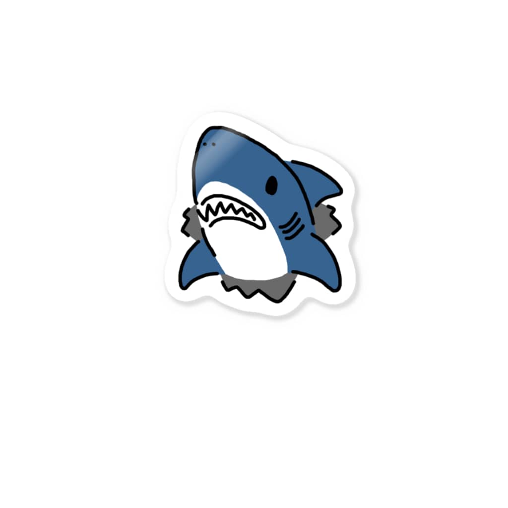 突き破るサメ サメtシャツ わりとおもい Waritoomoi のステッカー通販 Suzuri スズリ