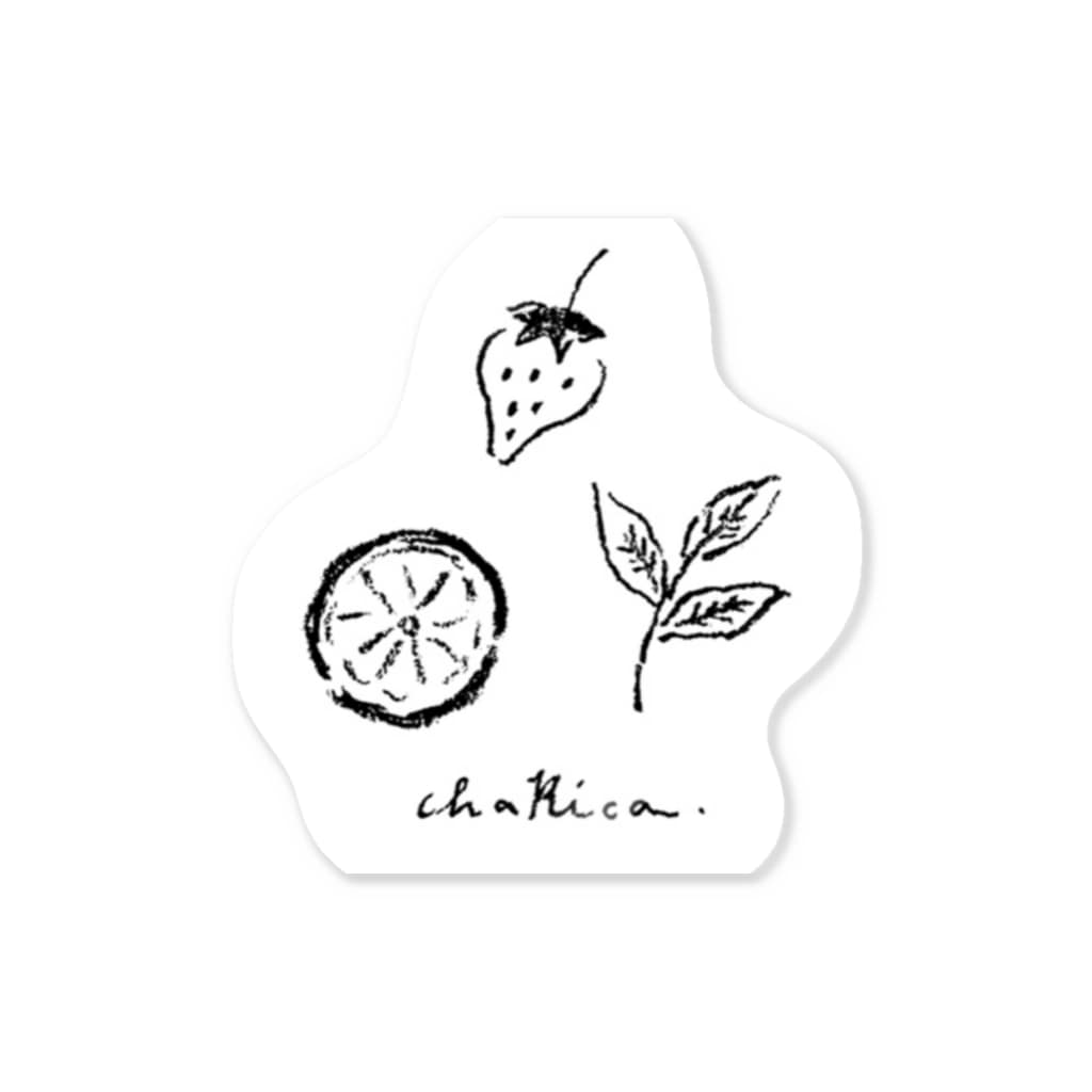 お茶のお店 チャリカ chaRicaのフルーツと茶 Sticker