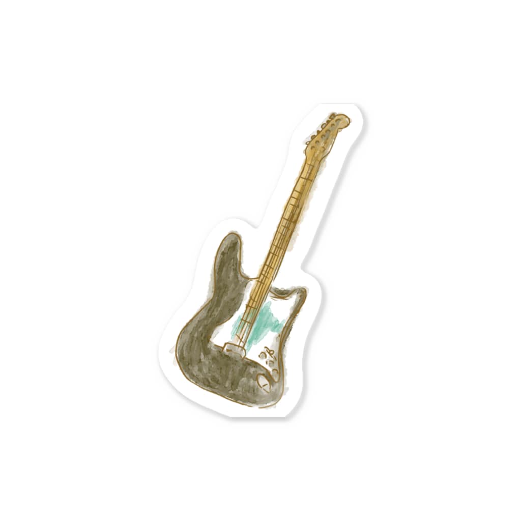 chicodeza by suzuriの小さな水彩ギターのステッカー Sticker