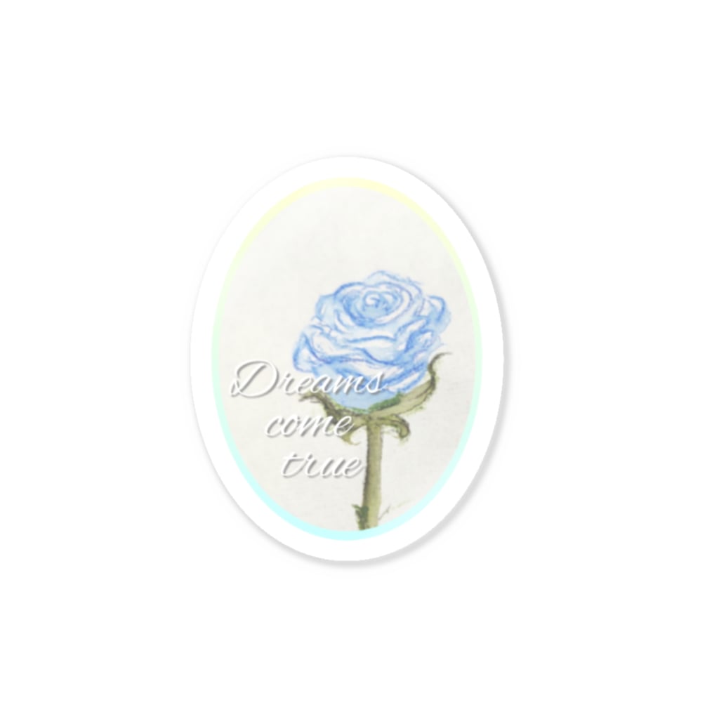 青い薔薇の花言葉は 夢叶う 宮嶋麻衣 Maimiyajima のステッカー通販 Suzuri スズリ
