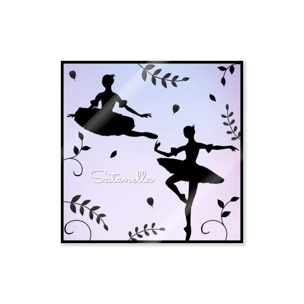 バレエシルエット サタネラ スクエア Sticker By バレエシルエット Ballet Pointe Pon Pointe Pon Suzuri バレエシルエット サタネラ スクエア Sticker By バレエシルエット Ballet Pointe Pon Pointe Pon Suzuri