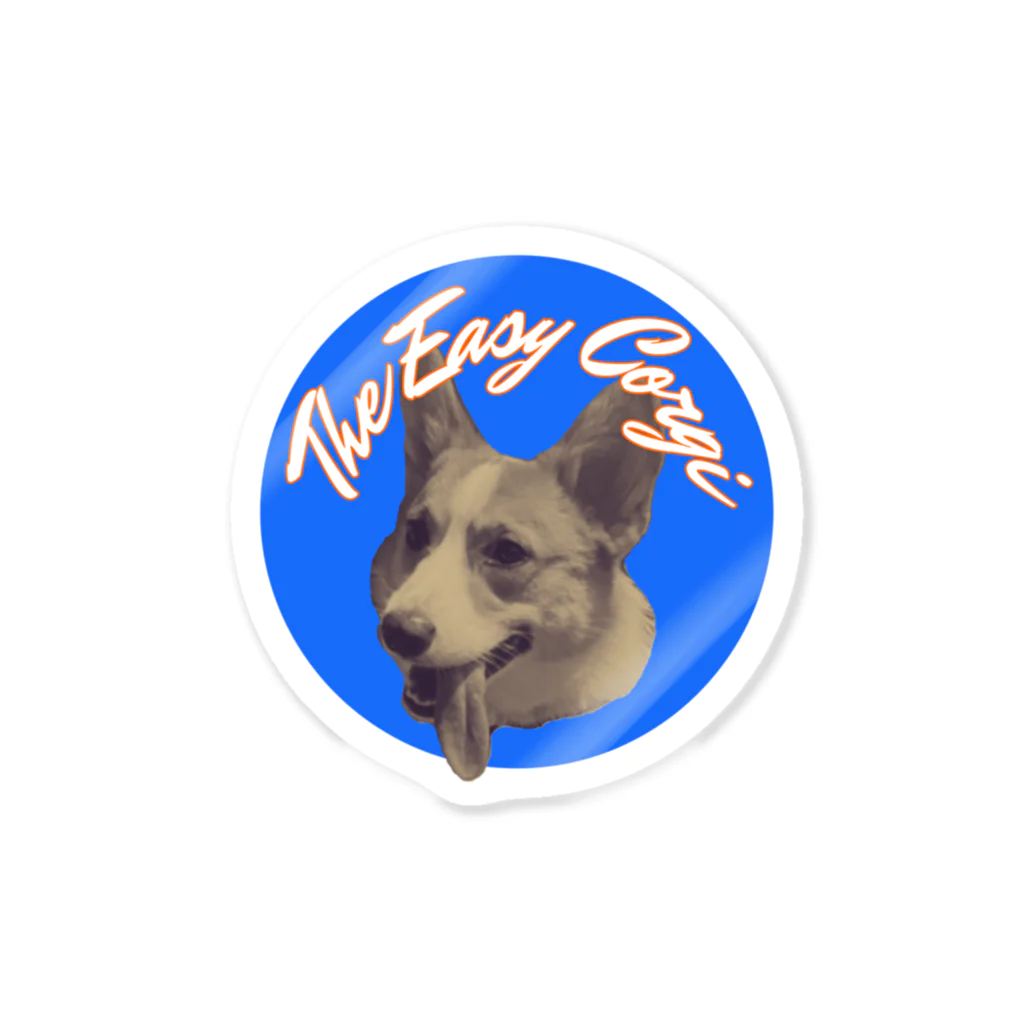 The Easy CorgiのThe Easy Corgi -BLUE Logo-（イージーコーギー） ステッカー