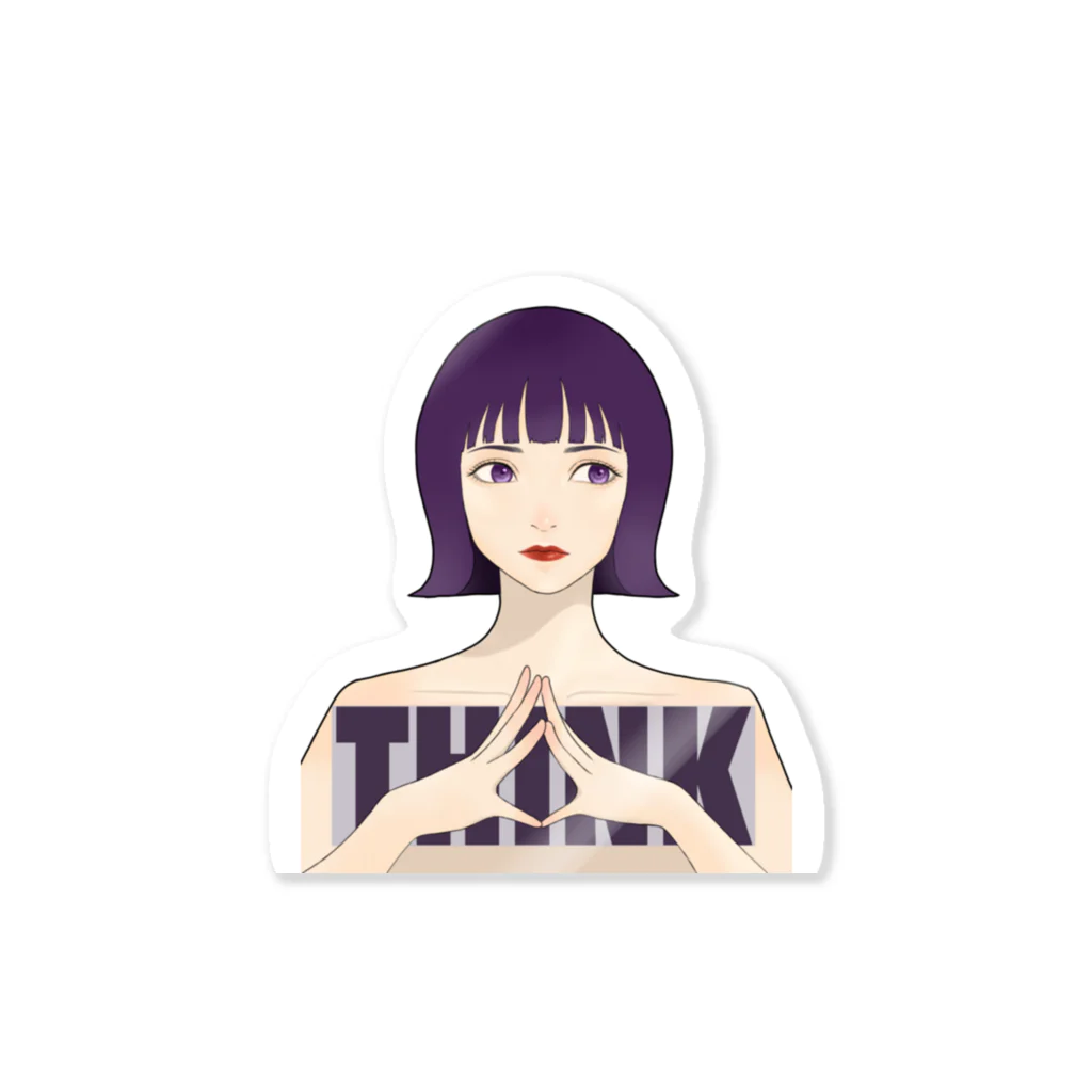 たなつ#指描きの考える女の子 Sticker