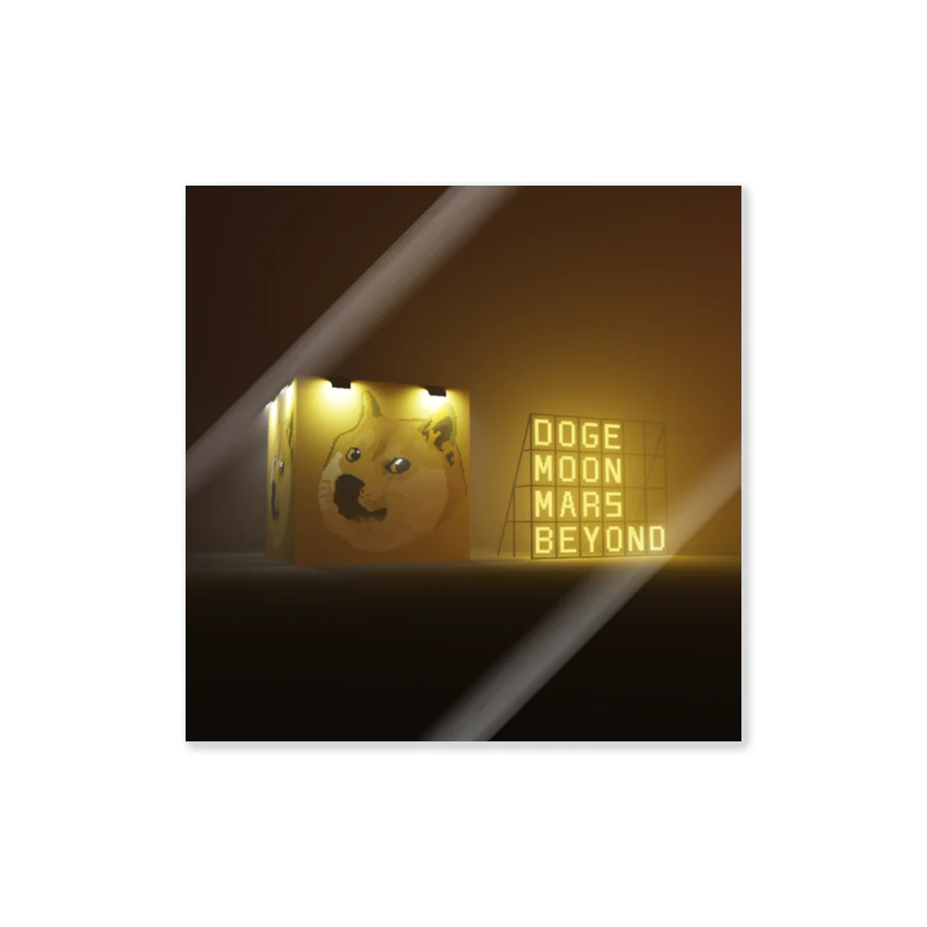 otaku meme queen Online ShopのDoge Moon Mars Beyond Sticker