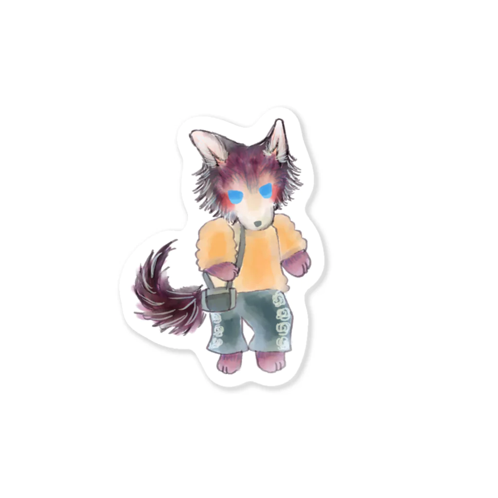 ノアオオカミのオオカミのウルフル Sticker