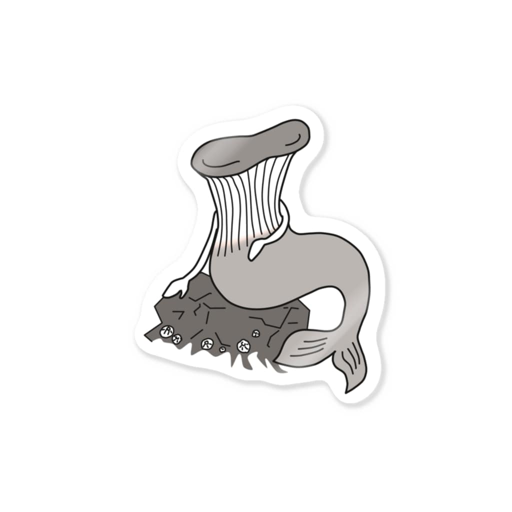 杜の魚の渚のエリンギョ（モノクロ） Sticker