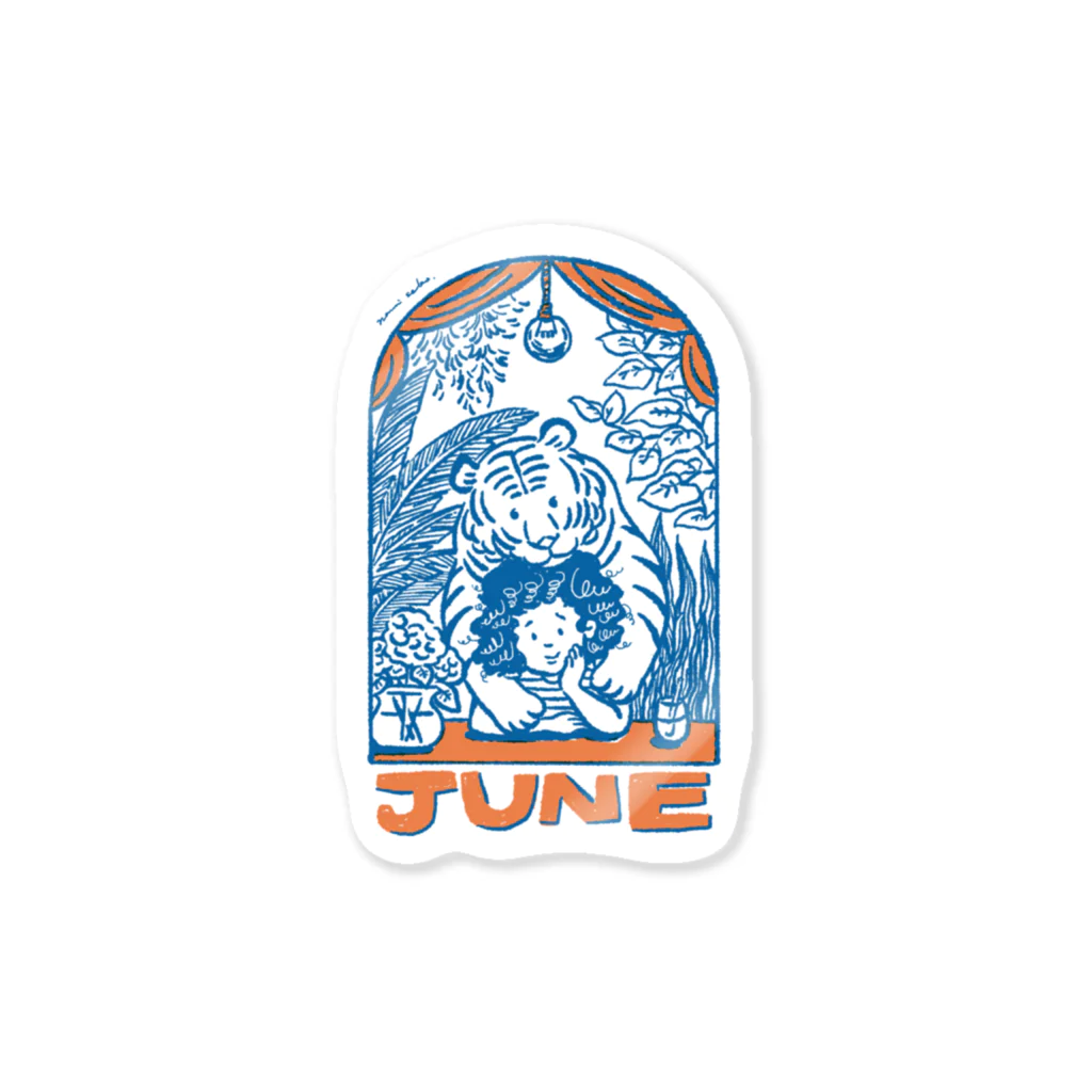 namiseko.designの６月のトラとくせ毛ちゃん Sticker