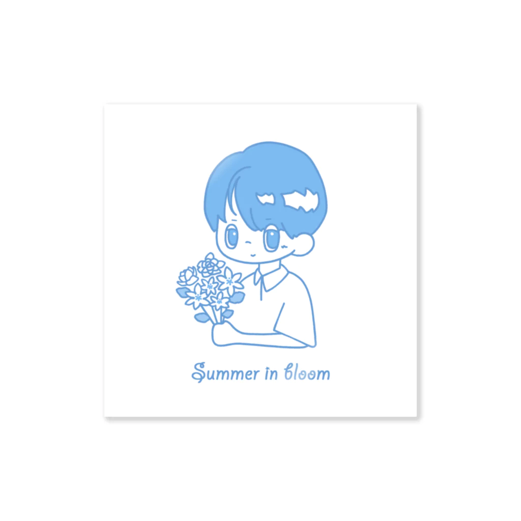 あーきちのsummer in bloom (blue) Sticker