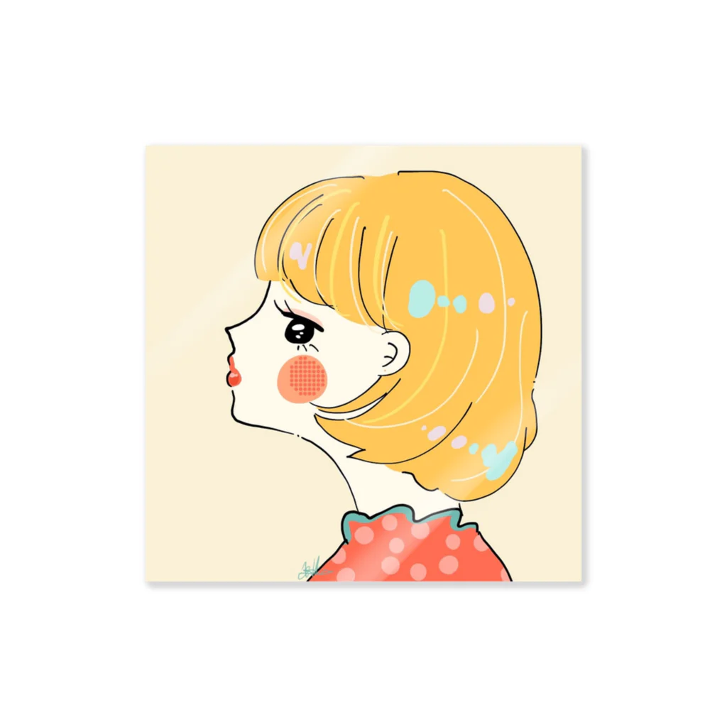 無糖 きな子のピアッシング Sticker