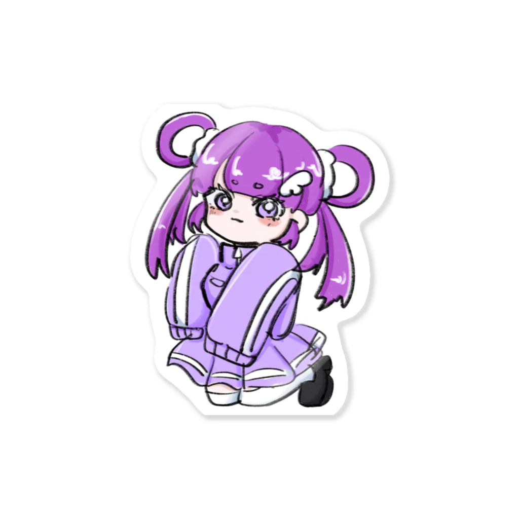 海蘭の紫ジャージちゃん(透過) ステッカー
