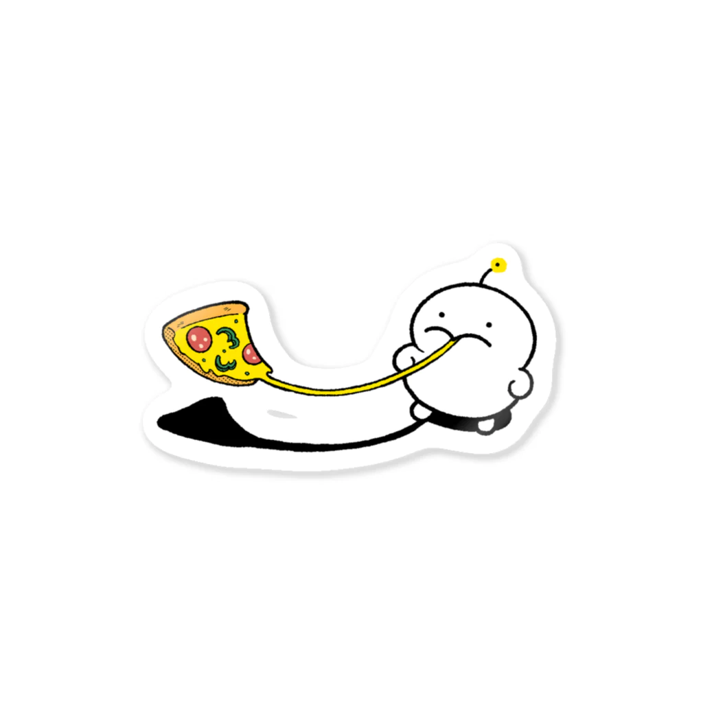 ぷりぷりうちゅうじんとぽこチャの店のピザとぷりぷりうちゅうじん Sticker