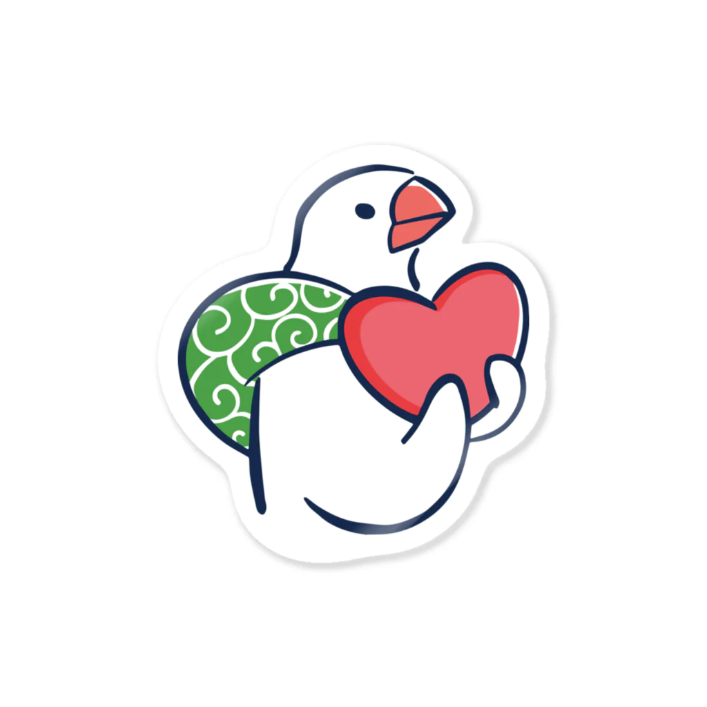 ふろしき文鳥のお店のふろしき文鳥の愛 Sticker