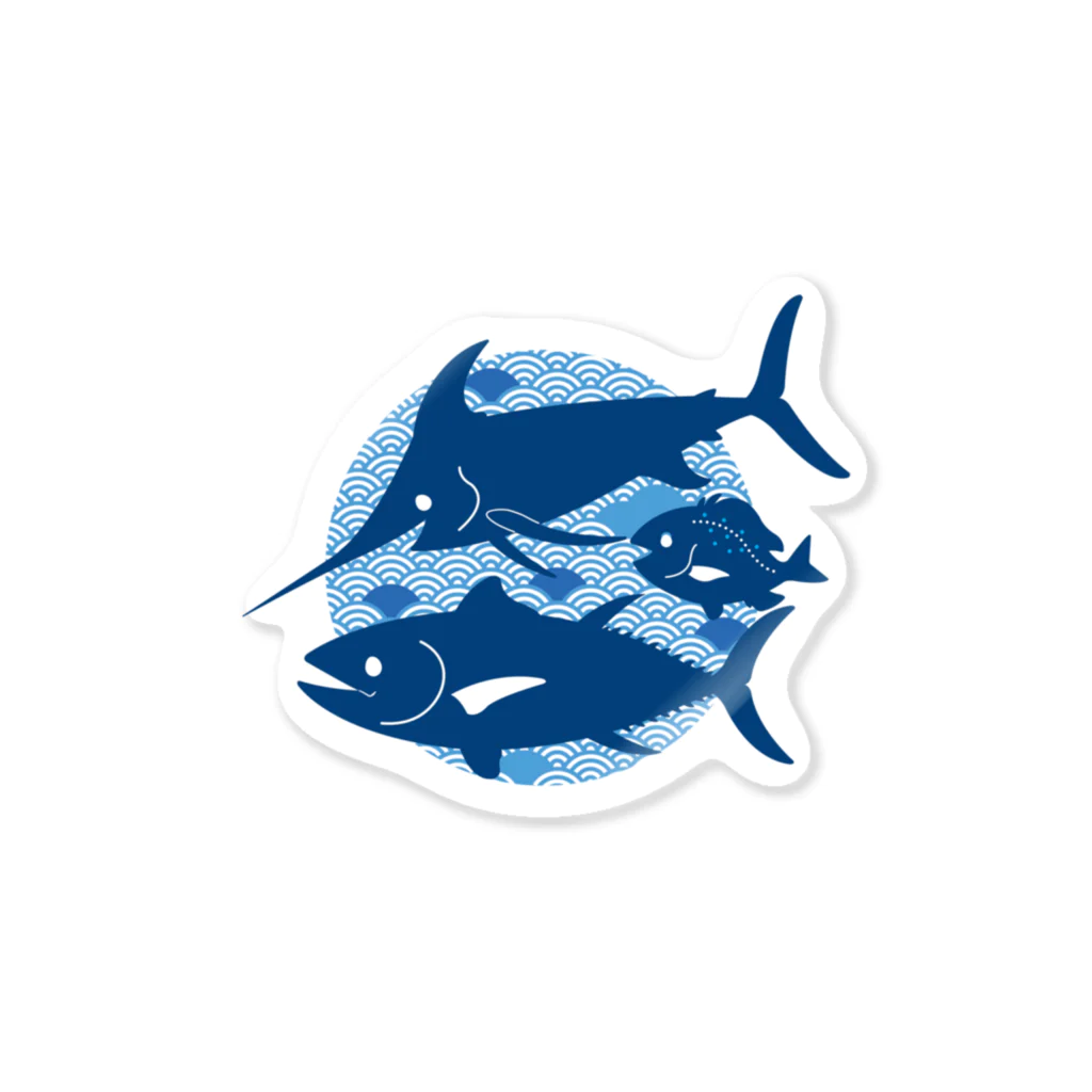 みなとまち層の日本の海の魚 Sticker