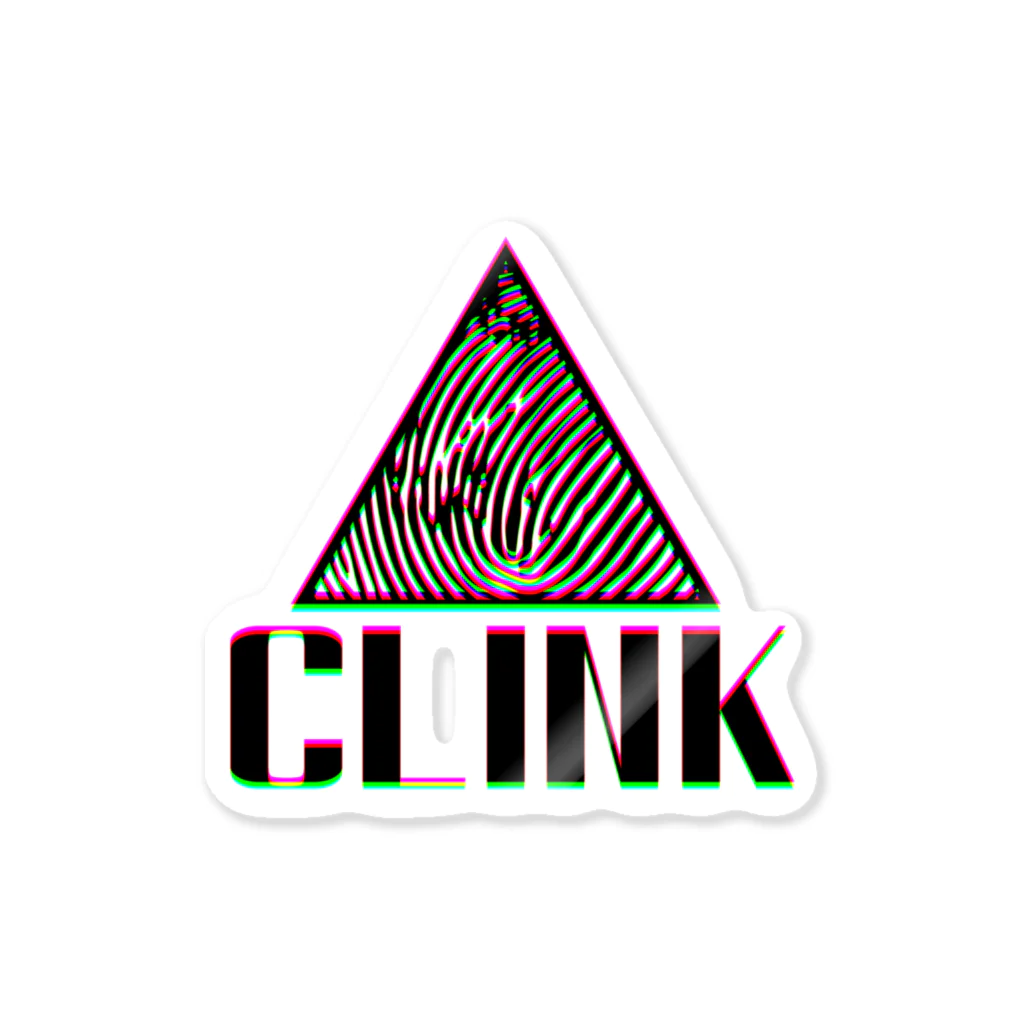 CLINK_officialのCLINK LOGO RGB BLACK ステッカー