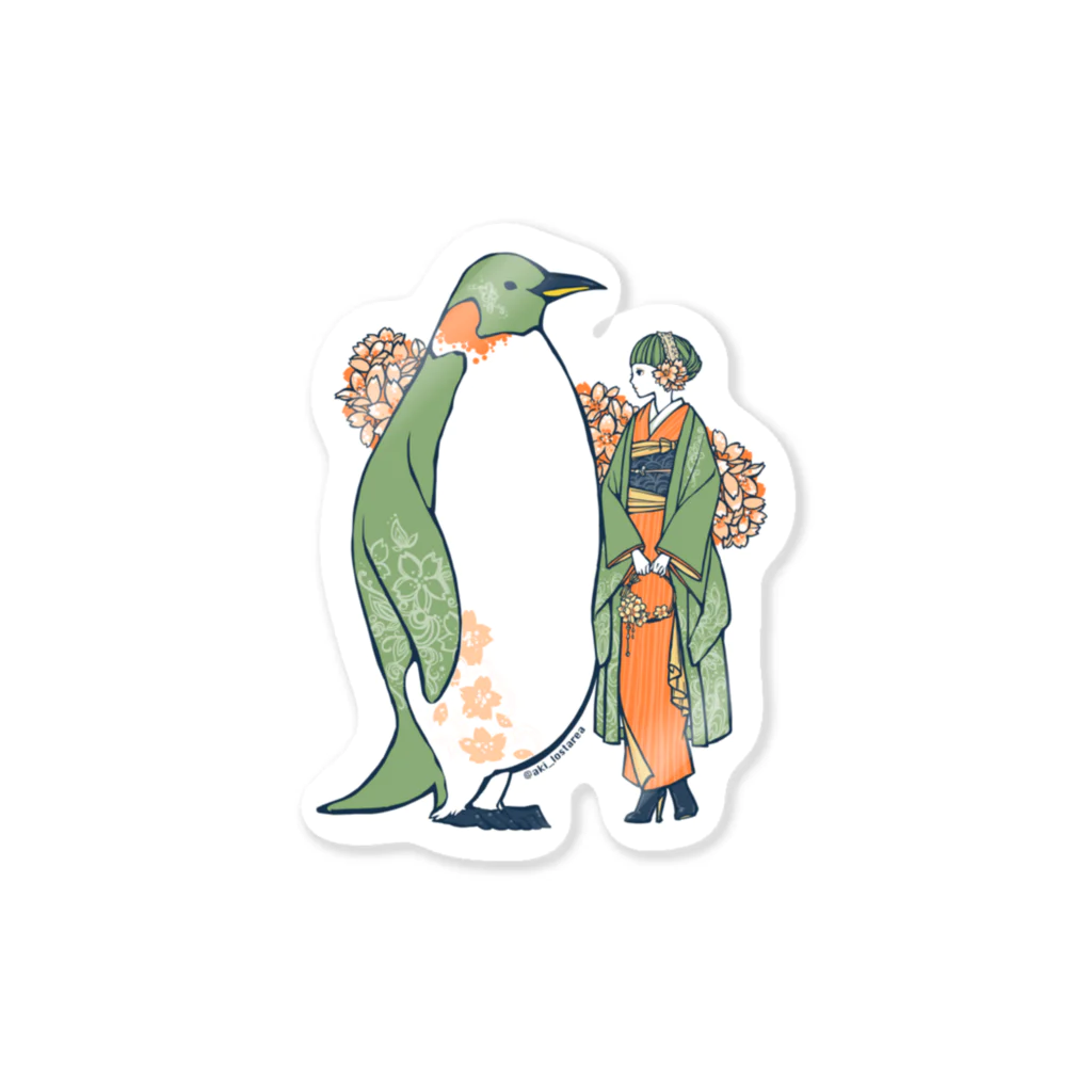 lostareaのペンギンさんと女の子 Sticker