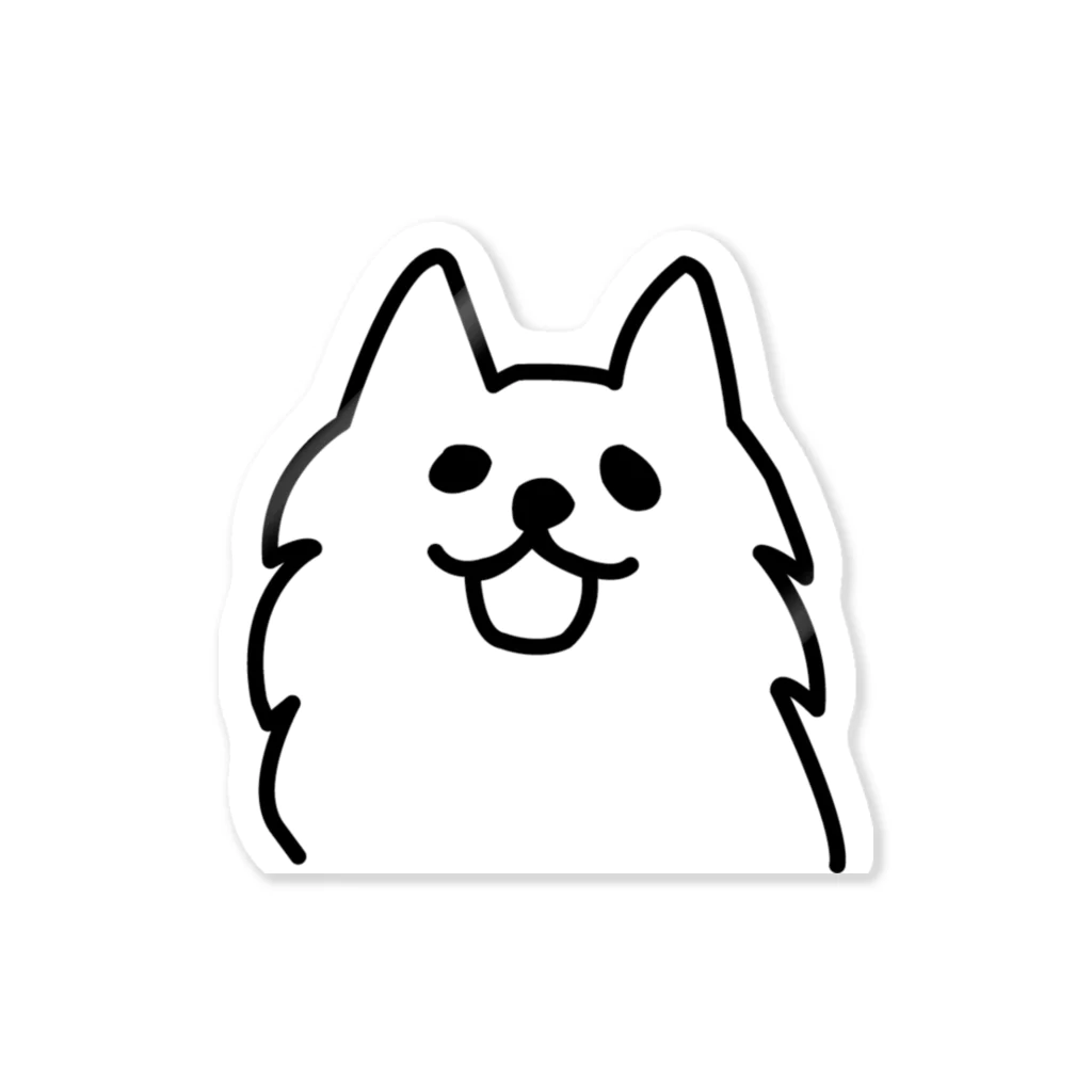 日本スピッツのコロの笑顔の白犬 Sticker