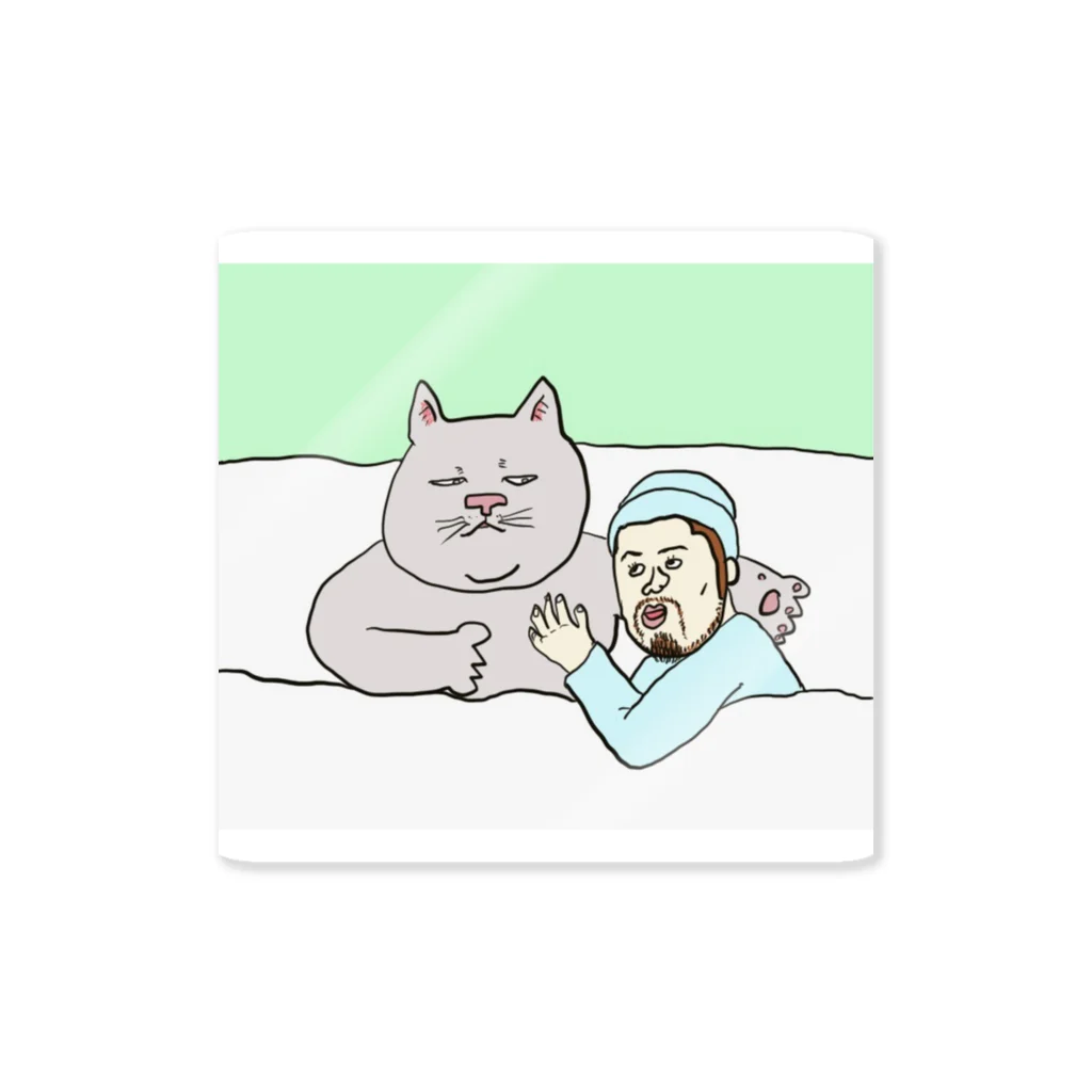 HIDE-KONGの猫の腕枕で眠りたい。 ステッカー
