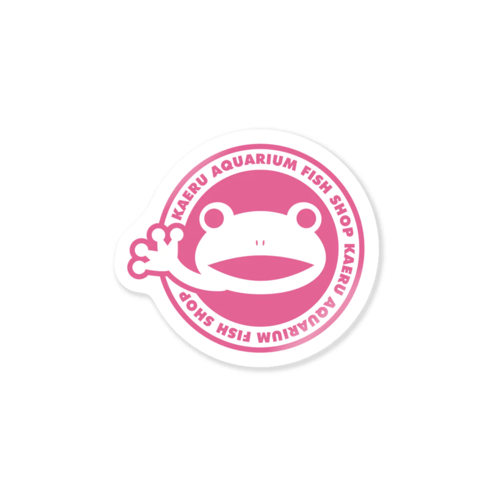 ゴッド神TVちゃんねるSHOPのかえる観賞魚店　ピンク丸ロゴ Sticker