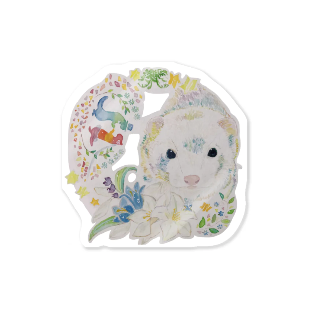 イタチの6月フェレット銀ちゃん Sticker