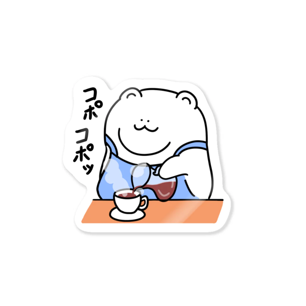 SleepingMuseumの森クマのこぽこぽCOFFEE Sticker