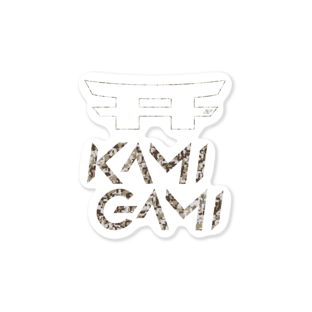 KAMI-GAMI from NTPの『KAMI-GAMI』logo カモフラ ステッカー