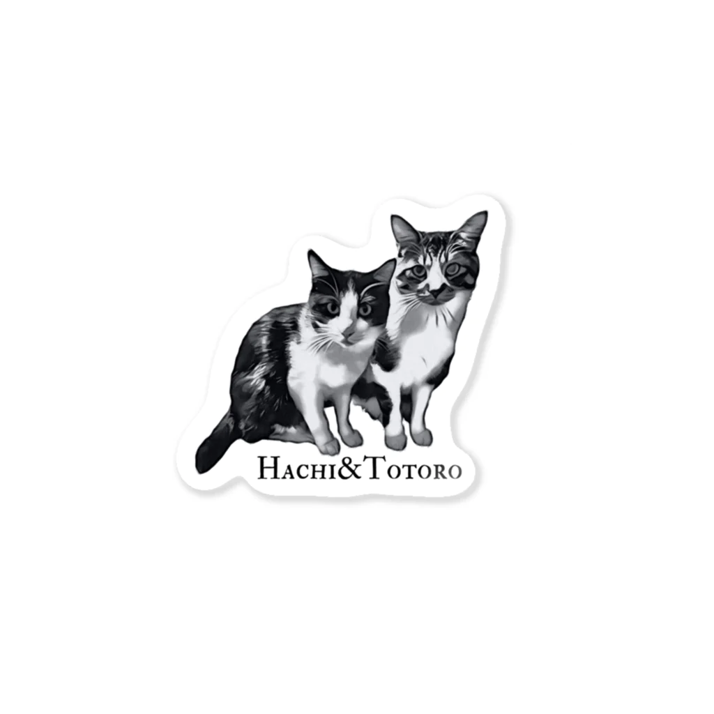 みならい屋の猫&猫（Hachi&Totoro） Sticker
