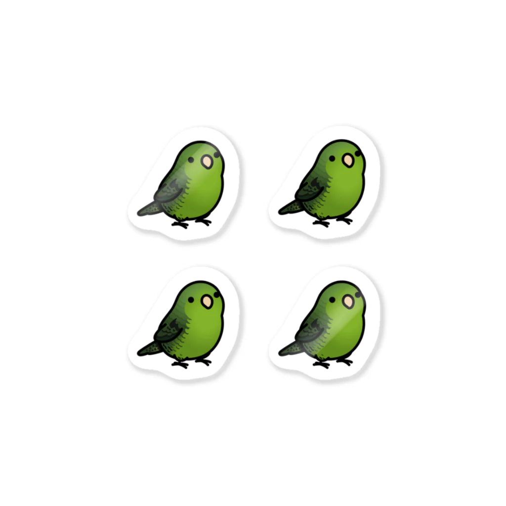 Cody the LovebirdのChubby Bird サザナミインコ　グリーン　 Sticker