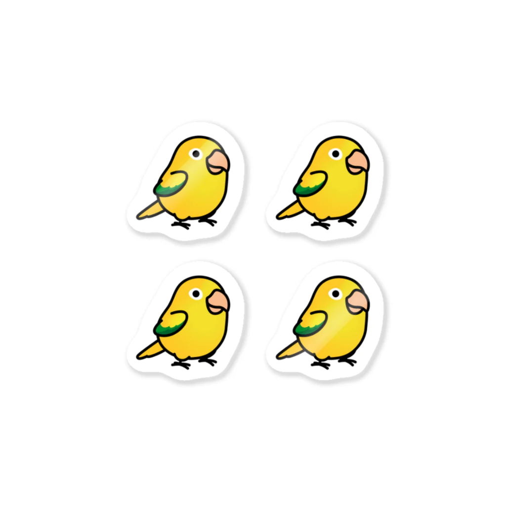 Cody the LovebirdのChubby Bird ニョオウインコ　スモールサイズのステッカー4枚セット Sticker