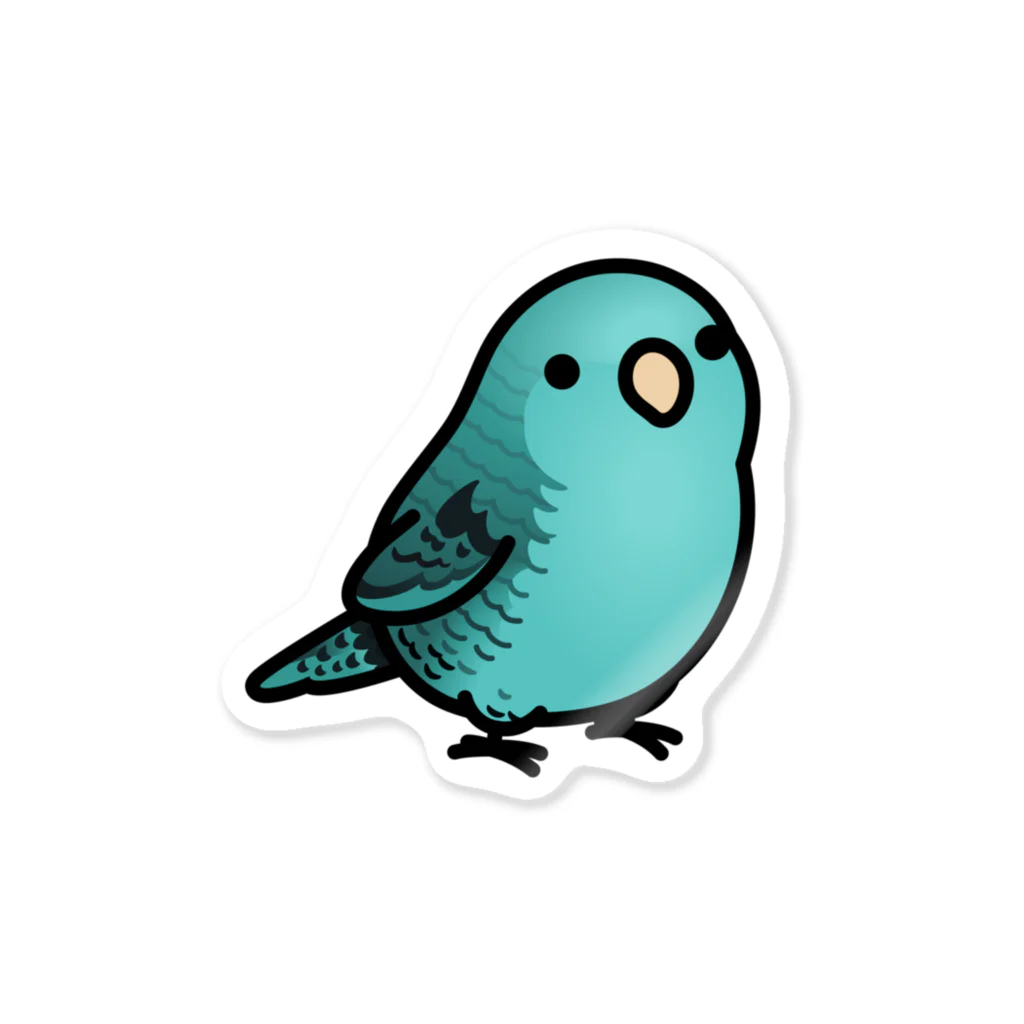 Cody the LovebirdのChubby Bird サザナミインコ　ターコイズ Sticker