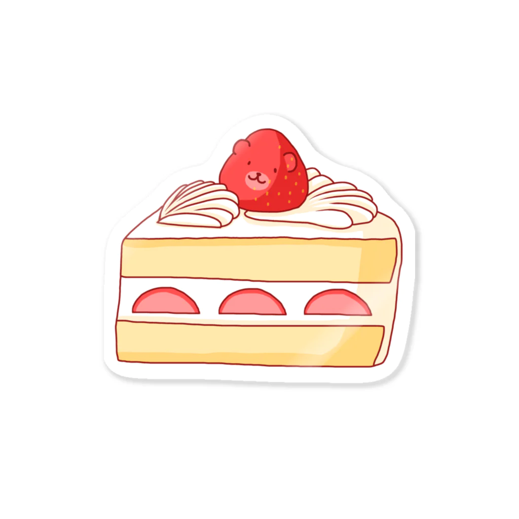 あいのショートケーキのほほえみくまさん Sticker