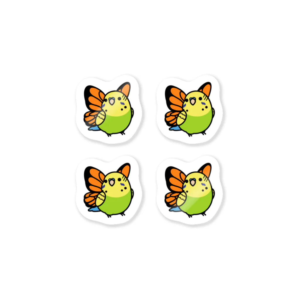 Cody the LovebirdのChubby Bird セキセイインコの妖精 Matcha　 Sticker