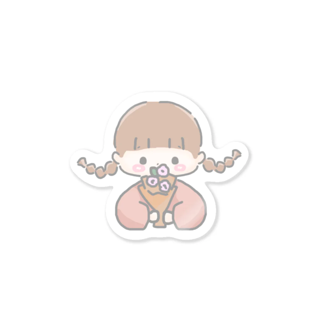 もふのみせの女の子のステッカー Sticker