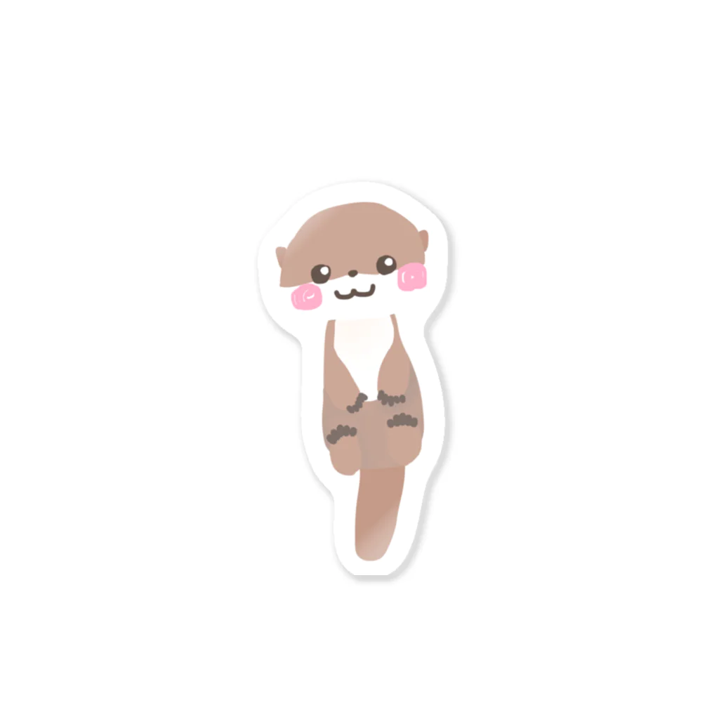 羊毛フェルトのMOFFU.（もっふ）のカワウソくん Sticker