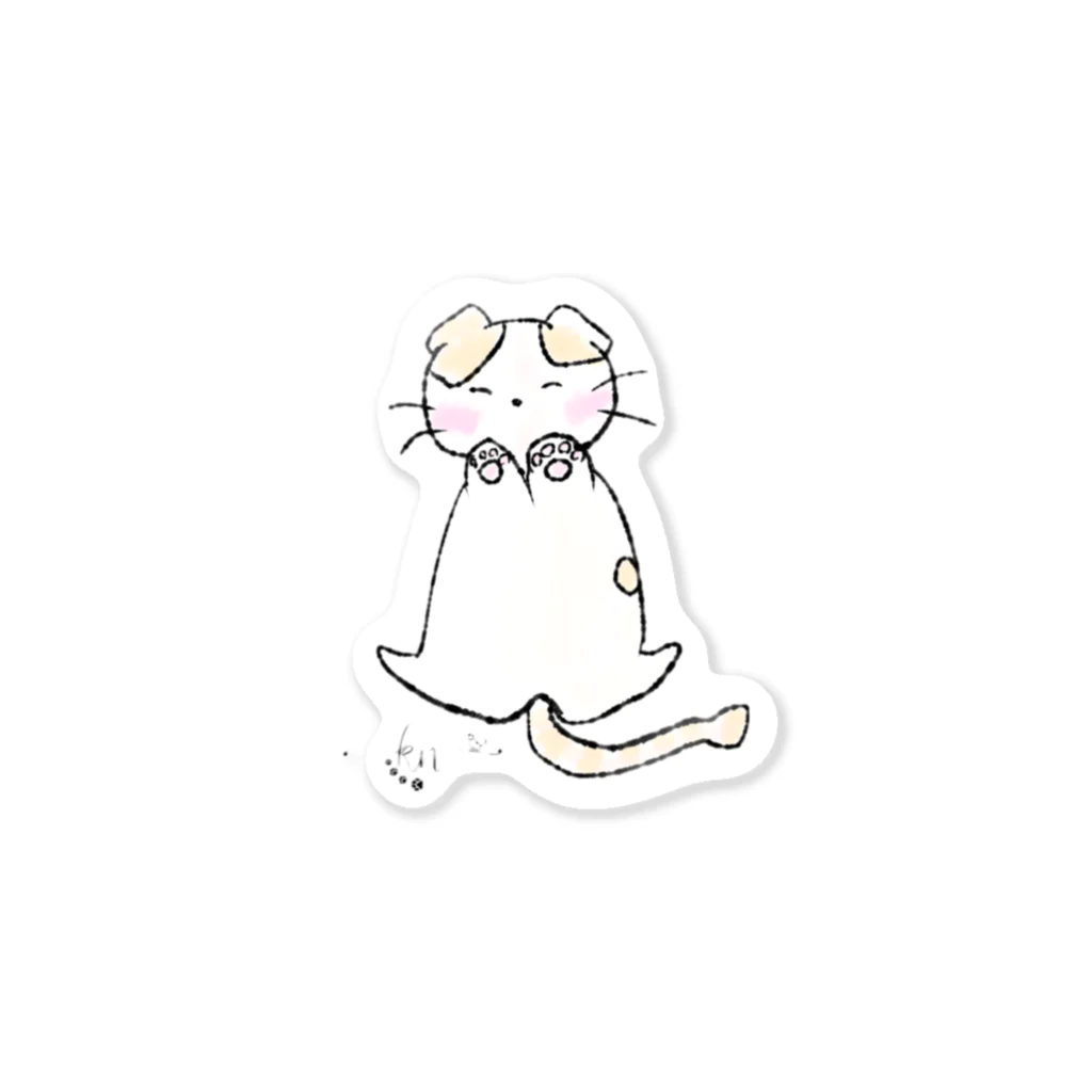 KinokoNeko@保護猫支援の【和み】にこにこ前ちゃん 雑貨 Sticker