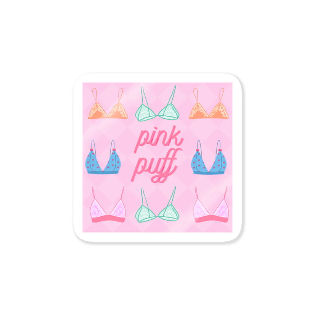 PINK PUFF のおブラジャーステッカー ステッカー